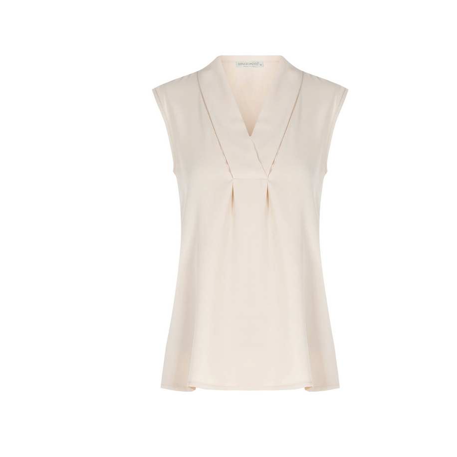 basic Bluse V-Ausschnitt ärmellos