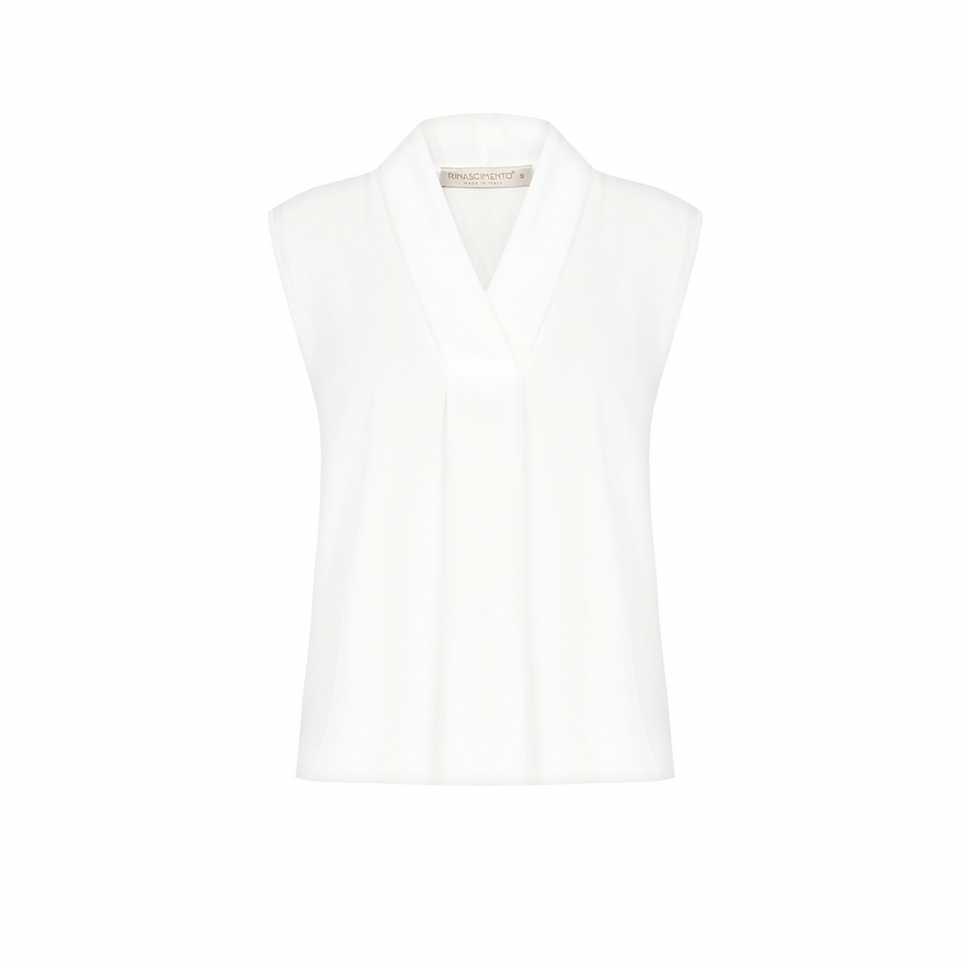 basic Bluse V-Ausschnitt ärmellos